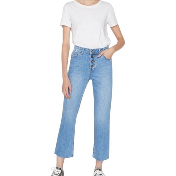 KOTON Button High Waist Light Wash Jeans 32 / 32 - Picture 8 of 8